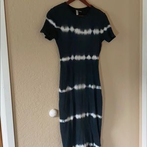 Divided tie dye fitted dress small